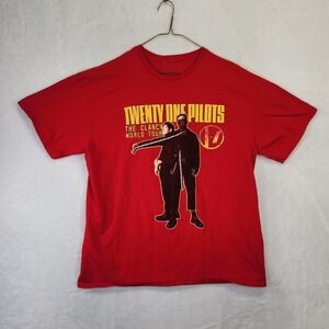 Twenty One Pilots The Clancy World Tour Red T Shirt Men's Large
